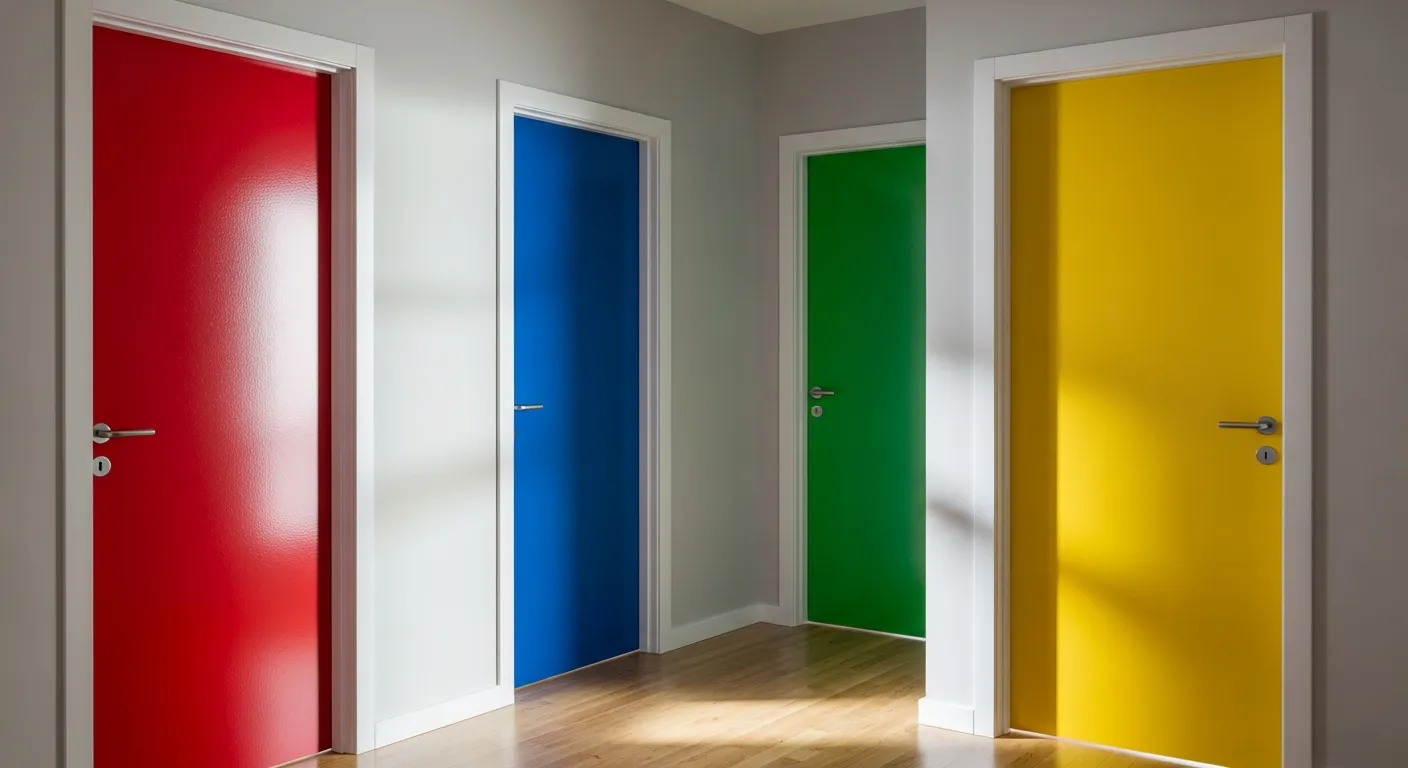 Adhésif pour porte en couleurs unies