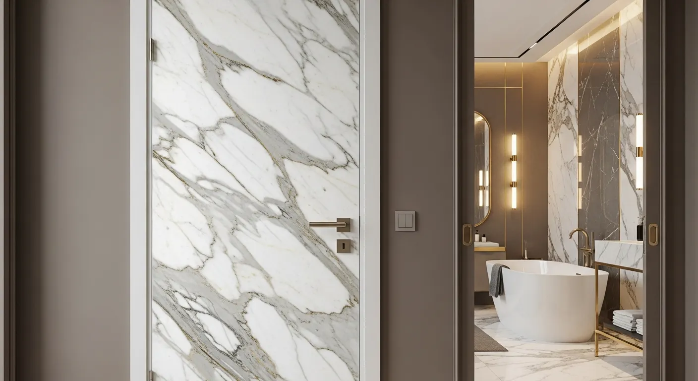 Adhésif pour porte effet pierre